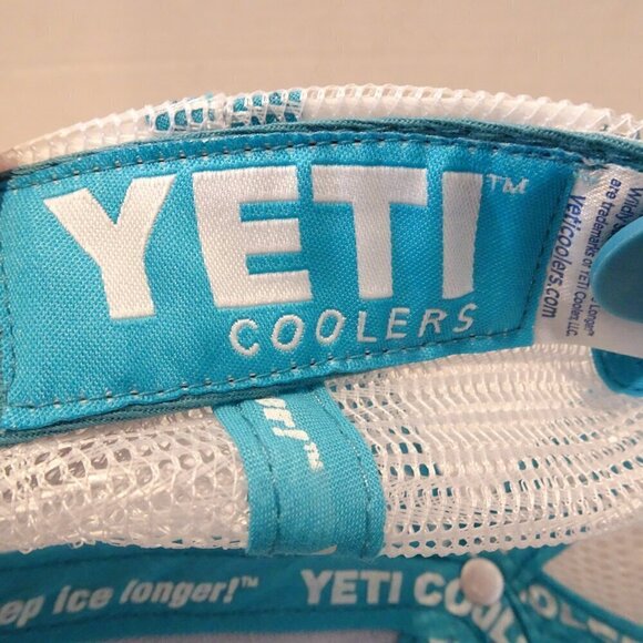 YETI Tarpon Fish Light Blue Teal Trucker Hat Cap Mesh Snapback Adjustable - Picture 4 of 6